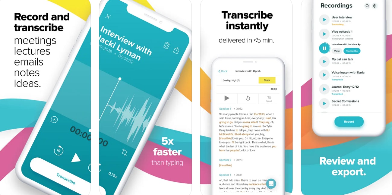 temi podcast transcription app