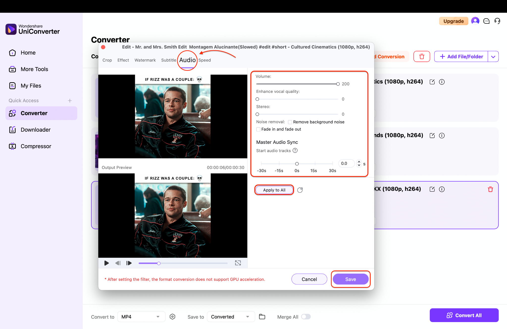 increase volume slider