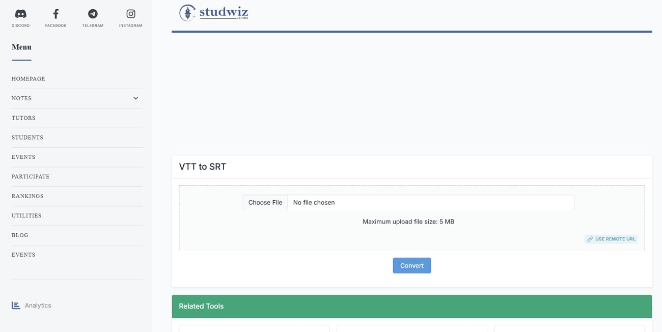 studwiz vtt to srt converter