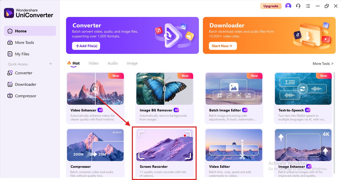Screen recorder by UniConverter