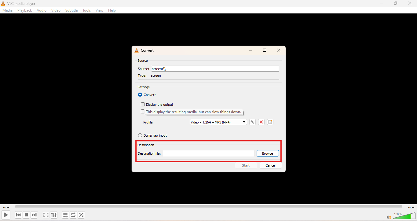 File name selection in VLC Media Player