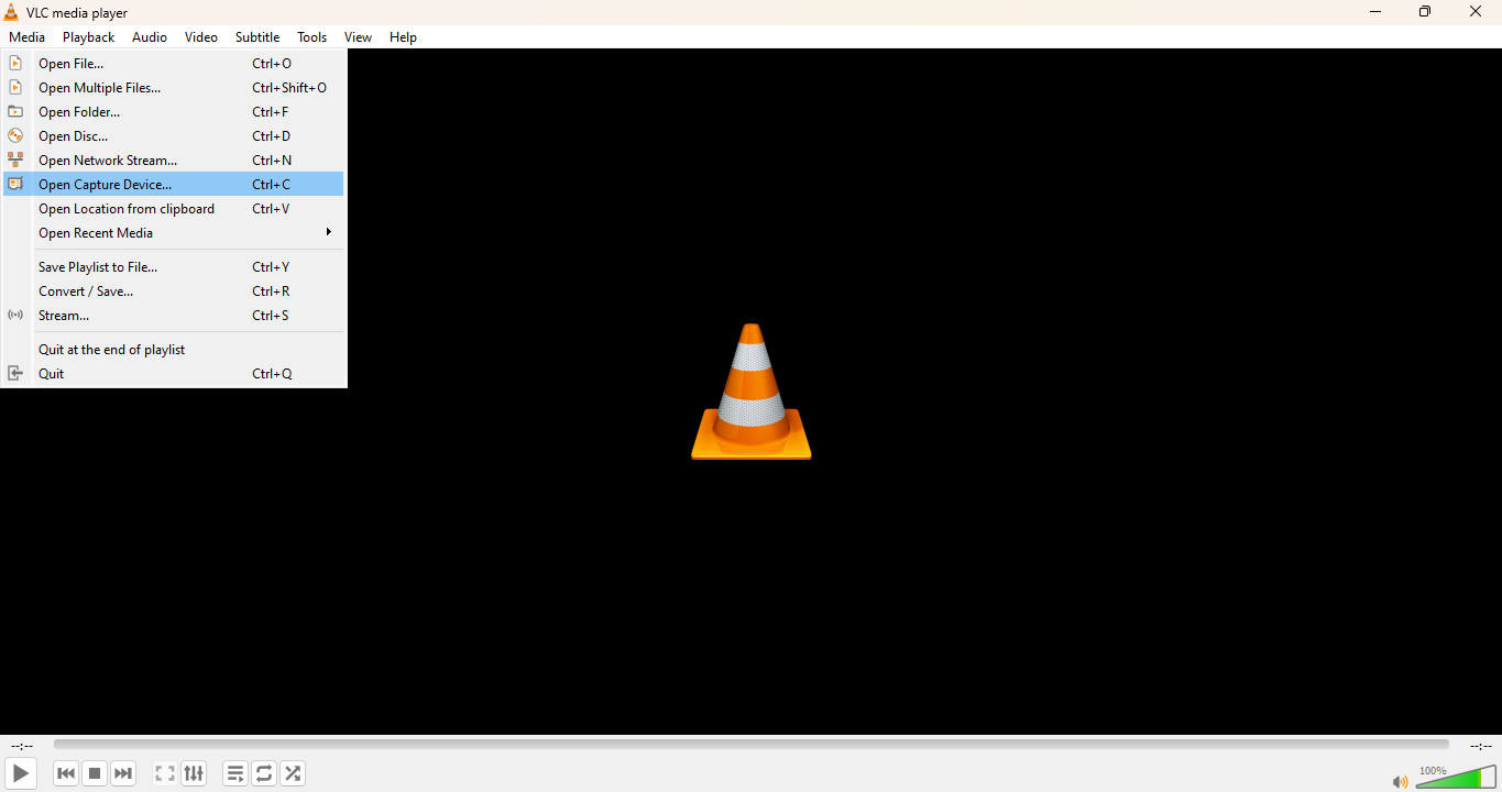 VLC Media Player Home Screen