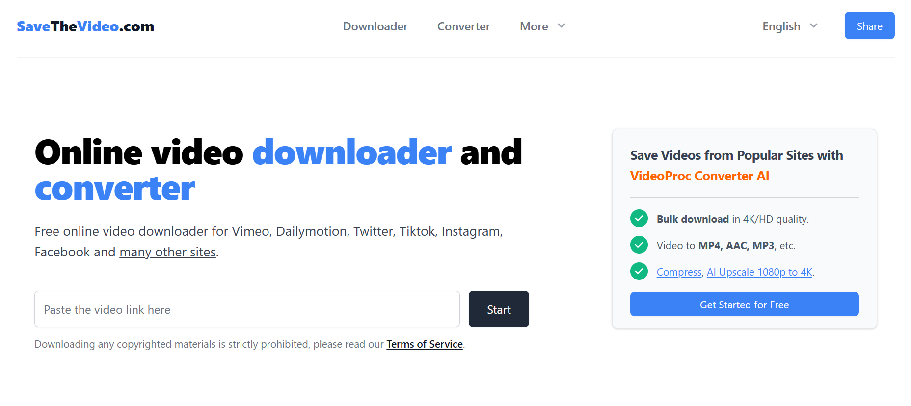 Wondershare SaveTheVideo downloader