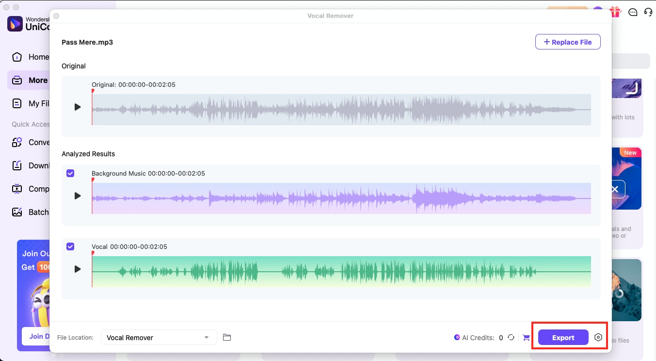 uniconverter vocal remover