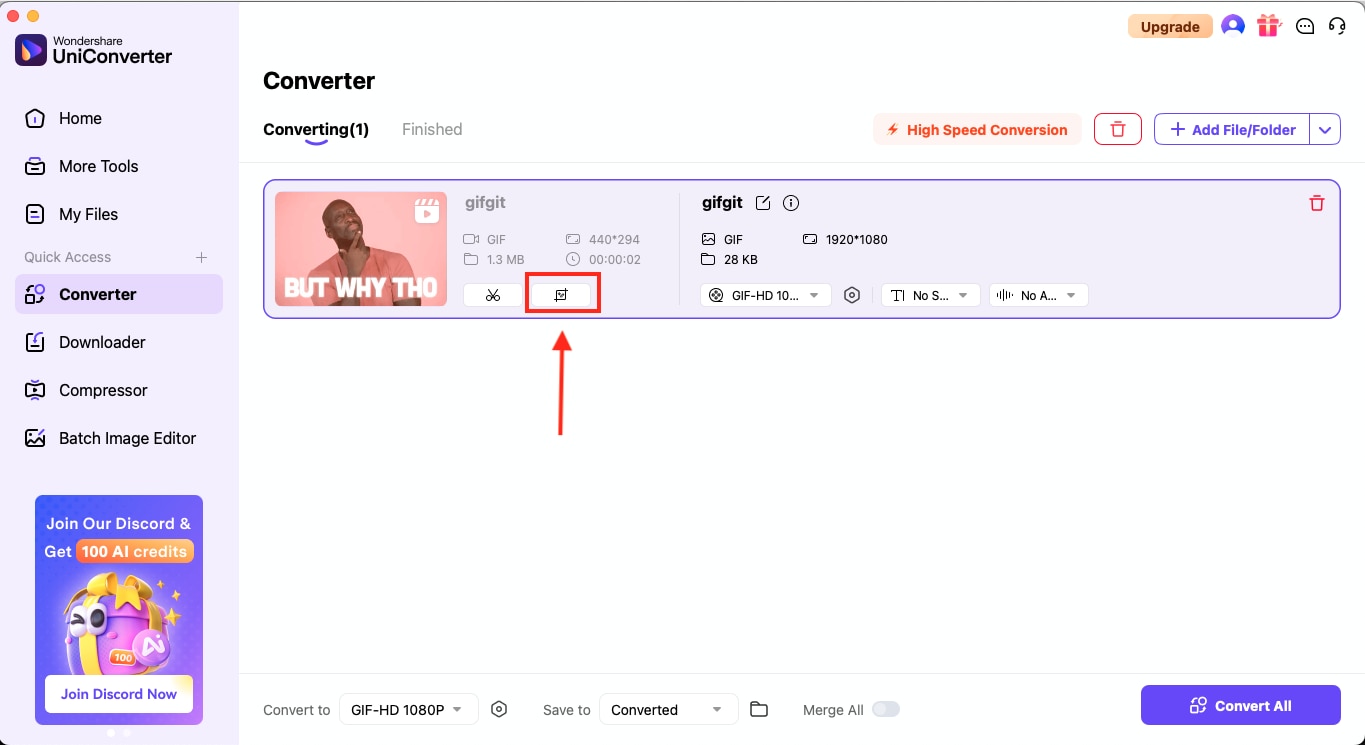 uniconverter gif editor