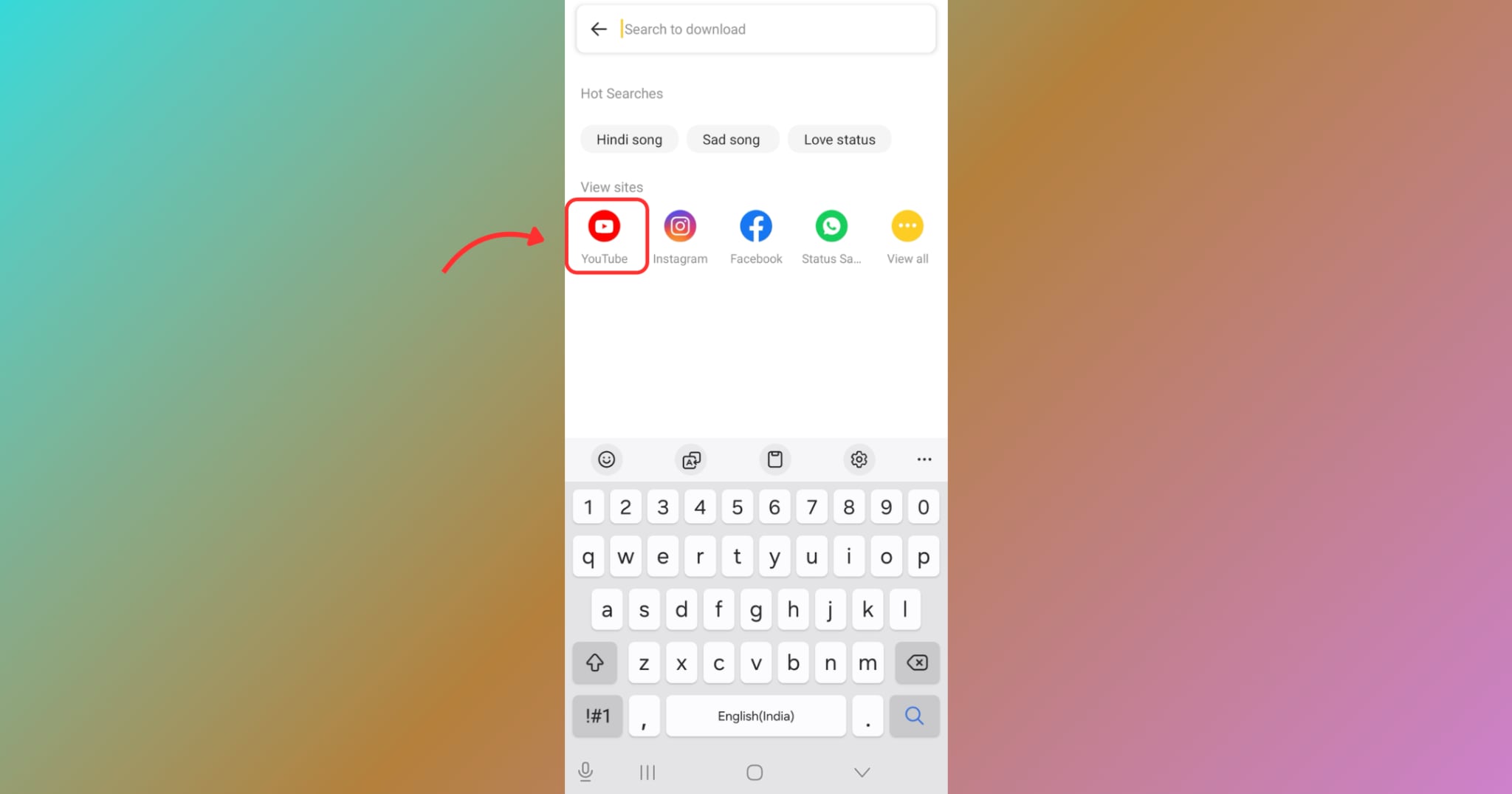 open youtube inside the app