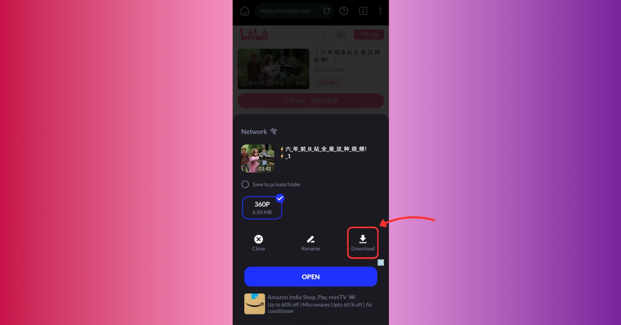 hit the download button