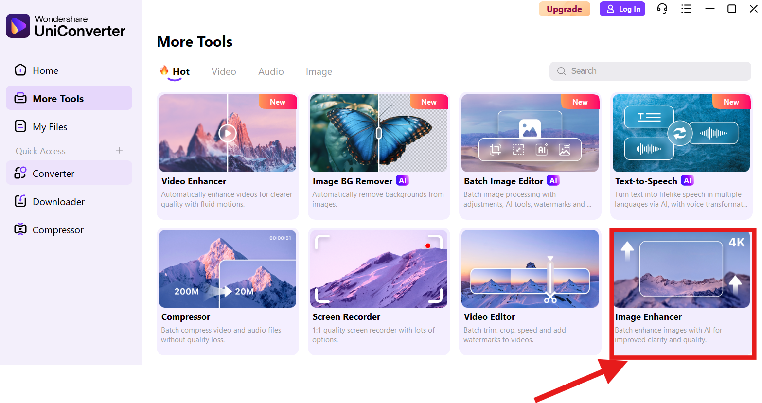 Image enhancer UniConverter in the tool catalog
