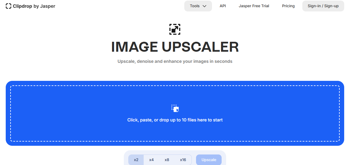 homepage image of clipdrop by jasper from its official website