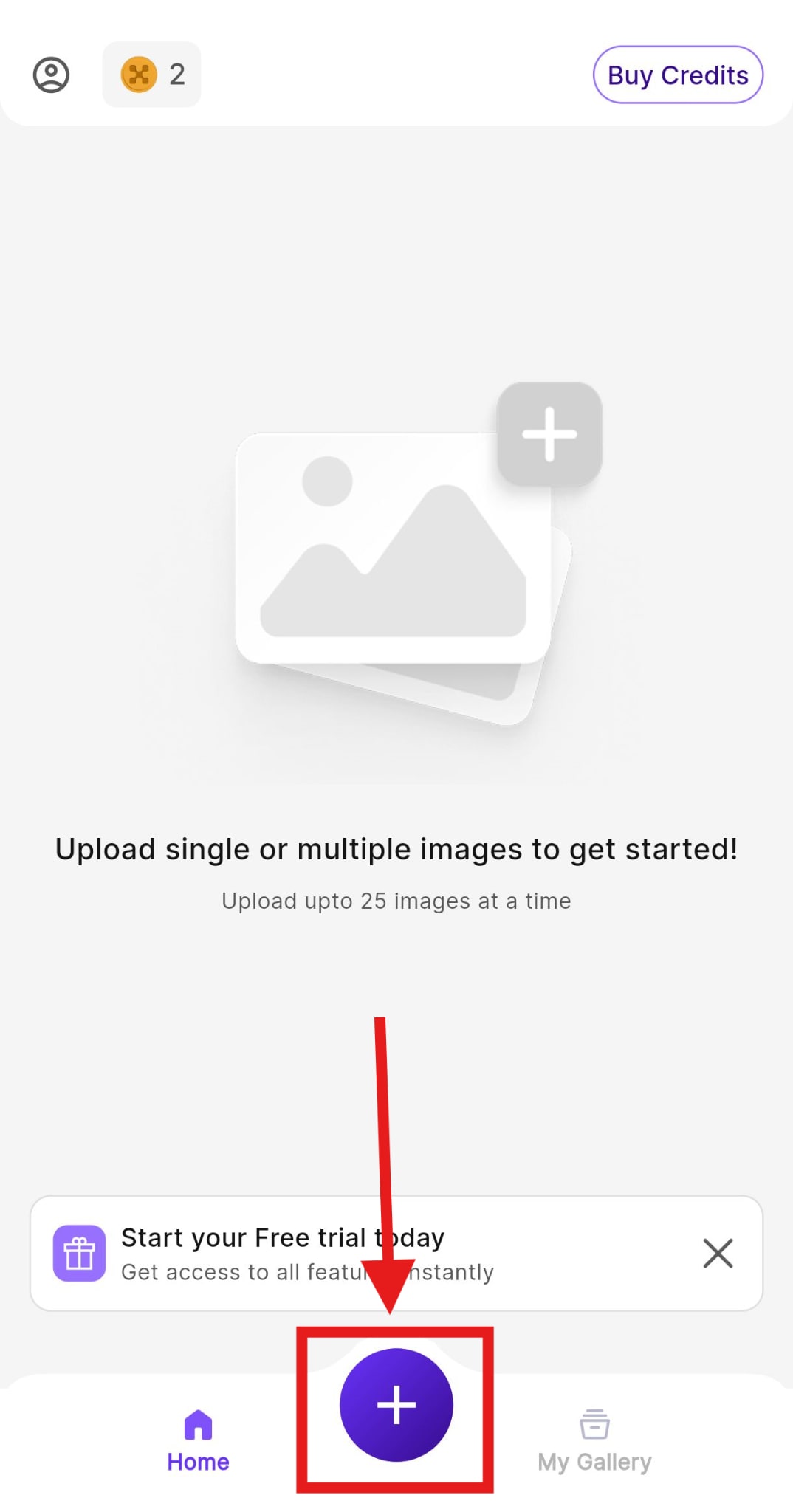 Image uploading feature in the UpscaleMedia app