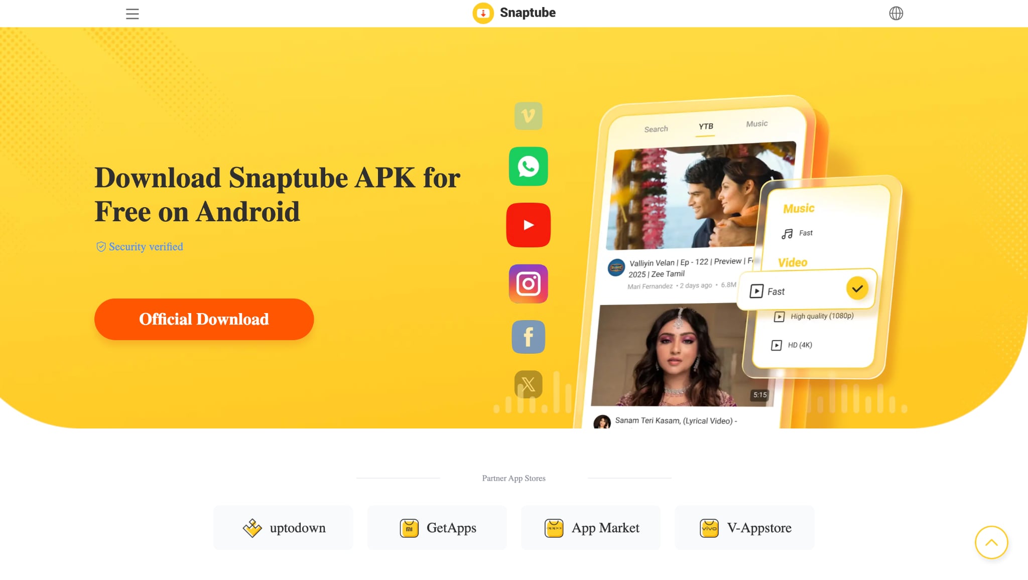 snaptube interface