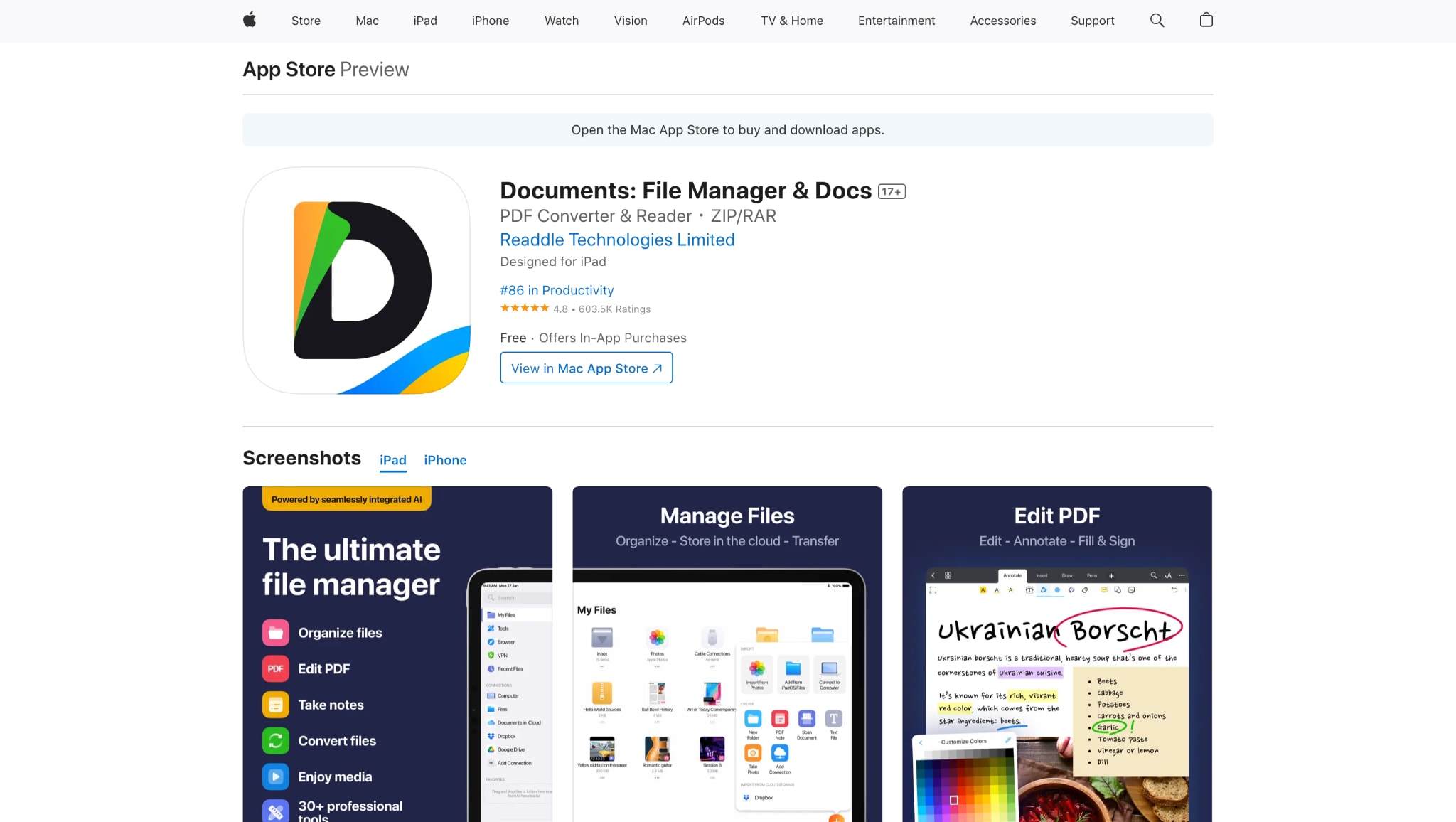 documents by readdle interface
