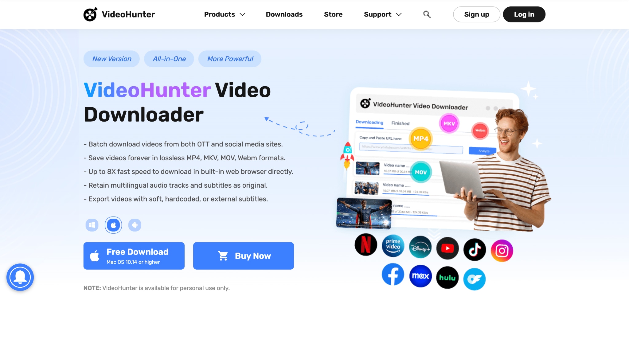 videohunter interface