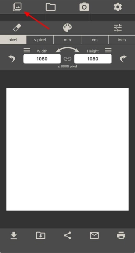select image in image size app