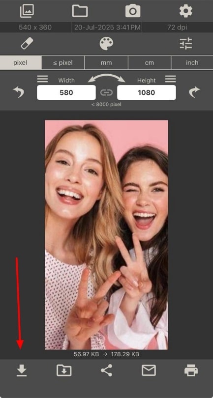 download image size app iphone