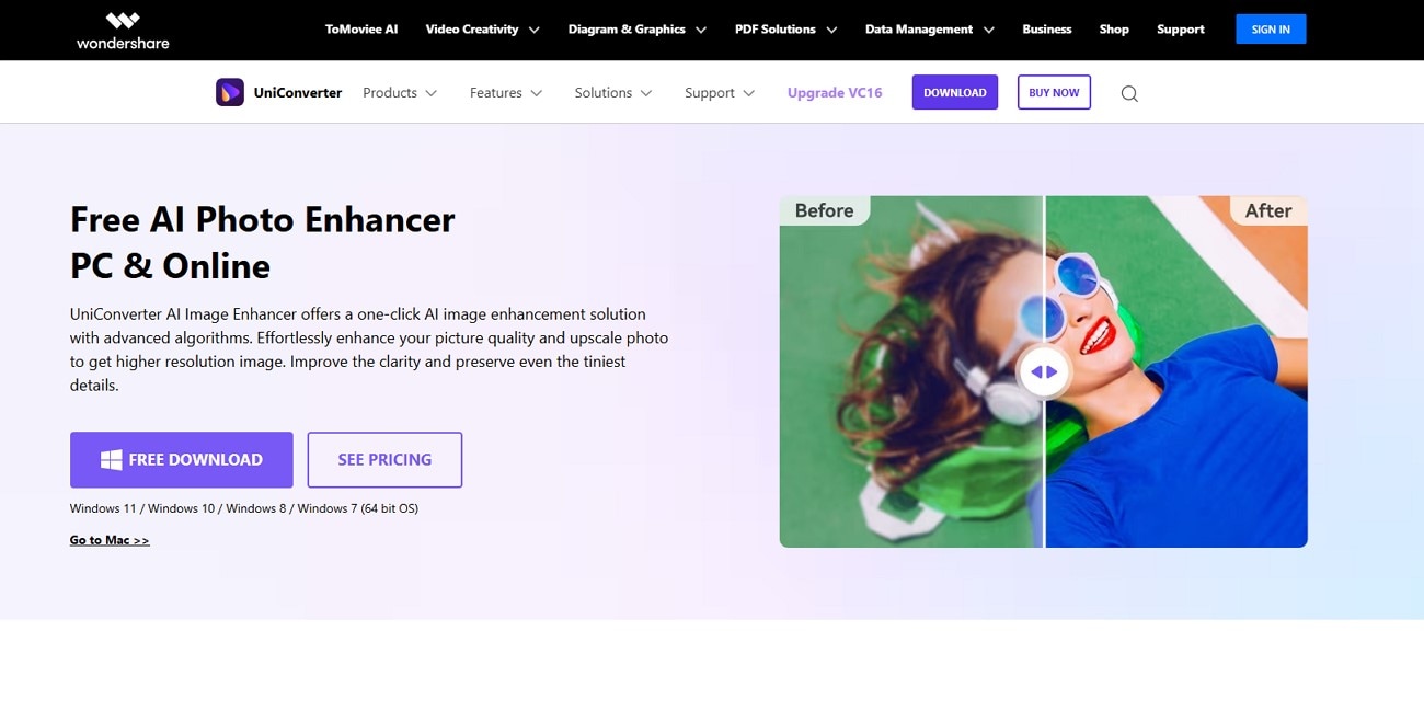 uniconverter ai photo enhancer