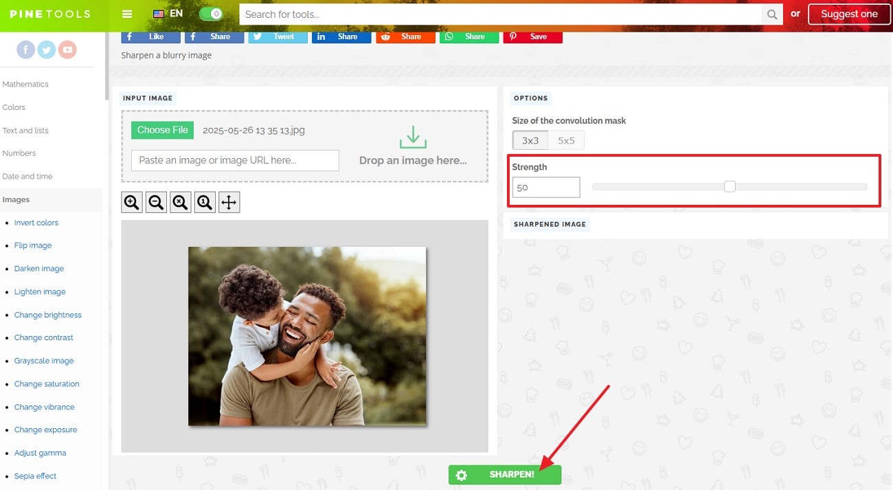 image sharpener ai adjust slider