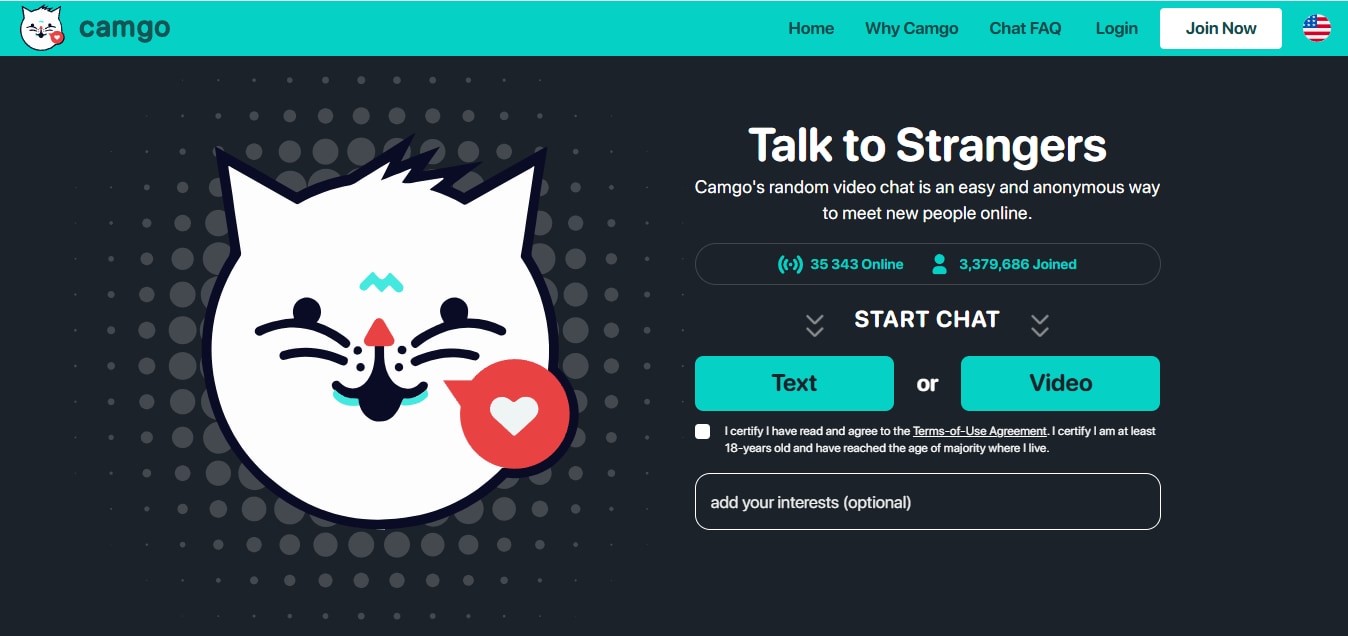 camgo app homepage