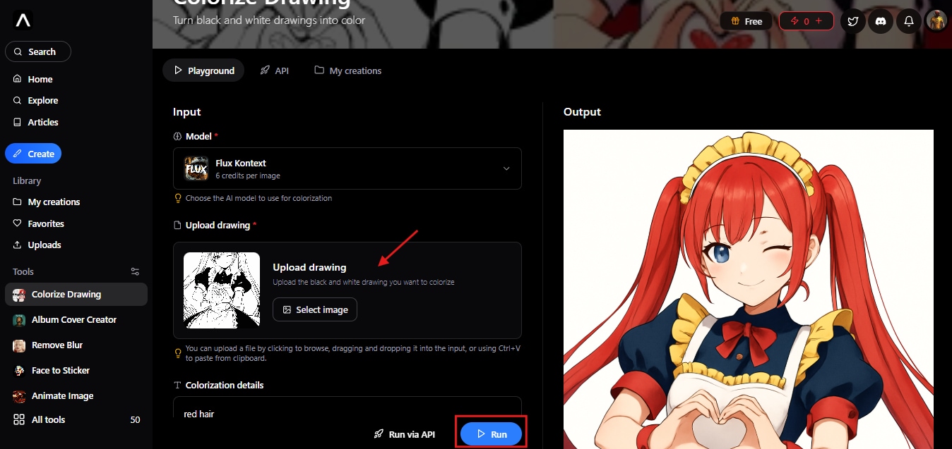 select image and run