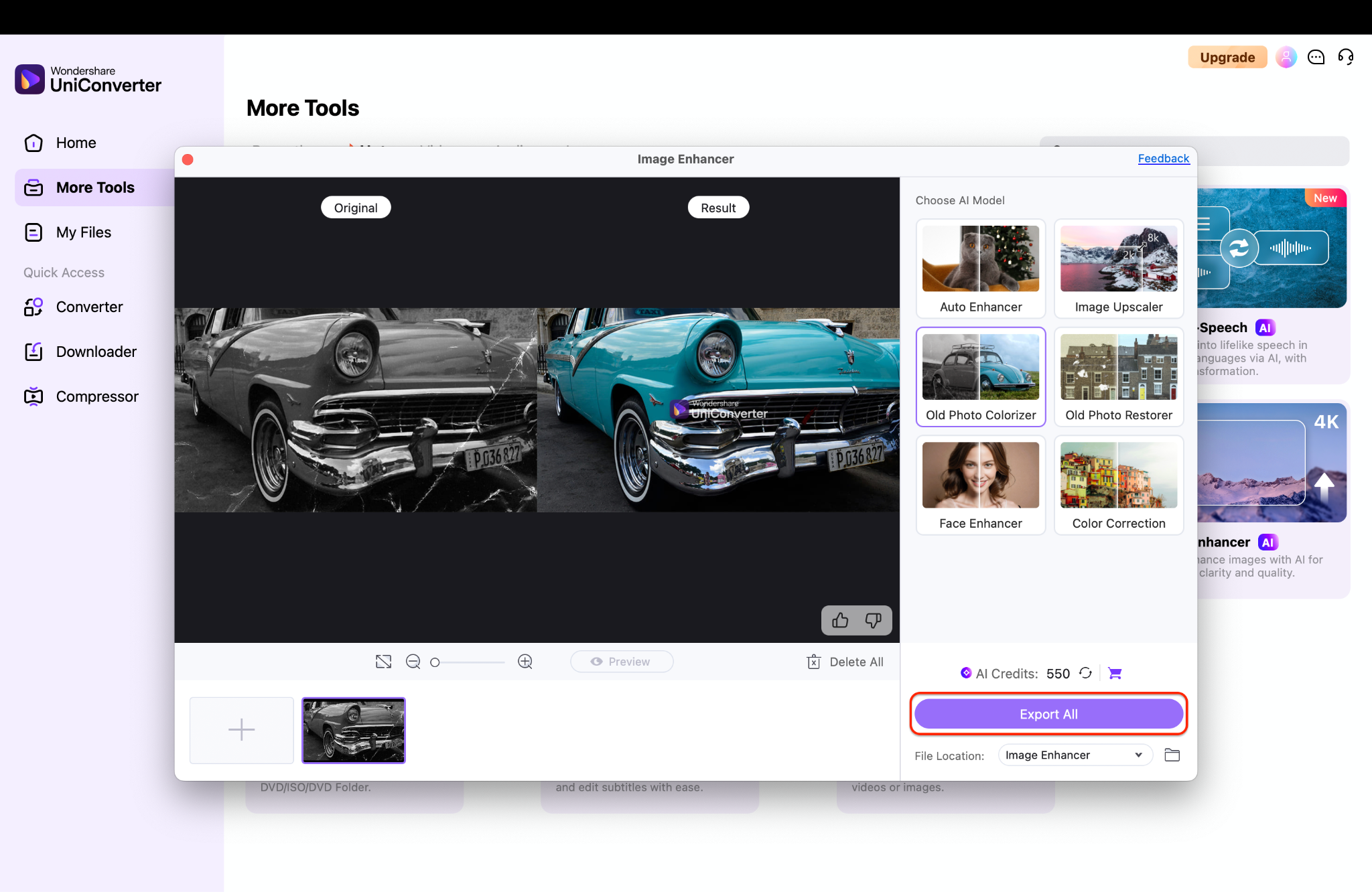 preview and export