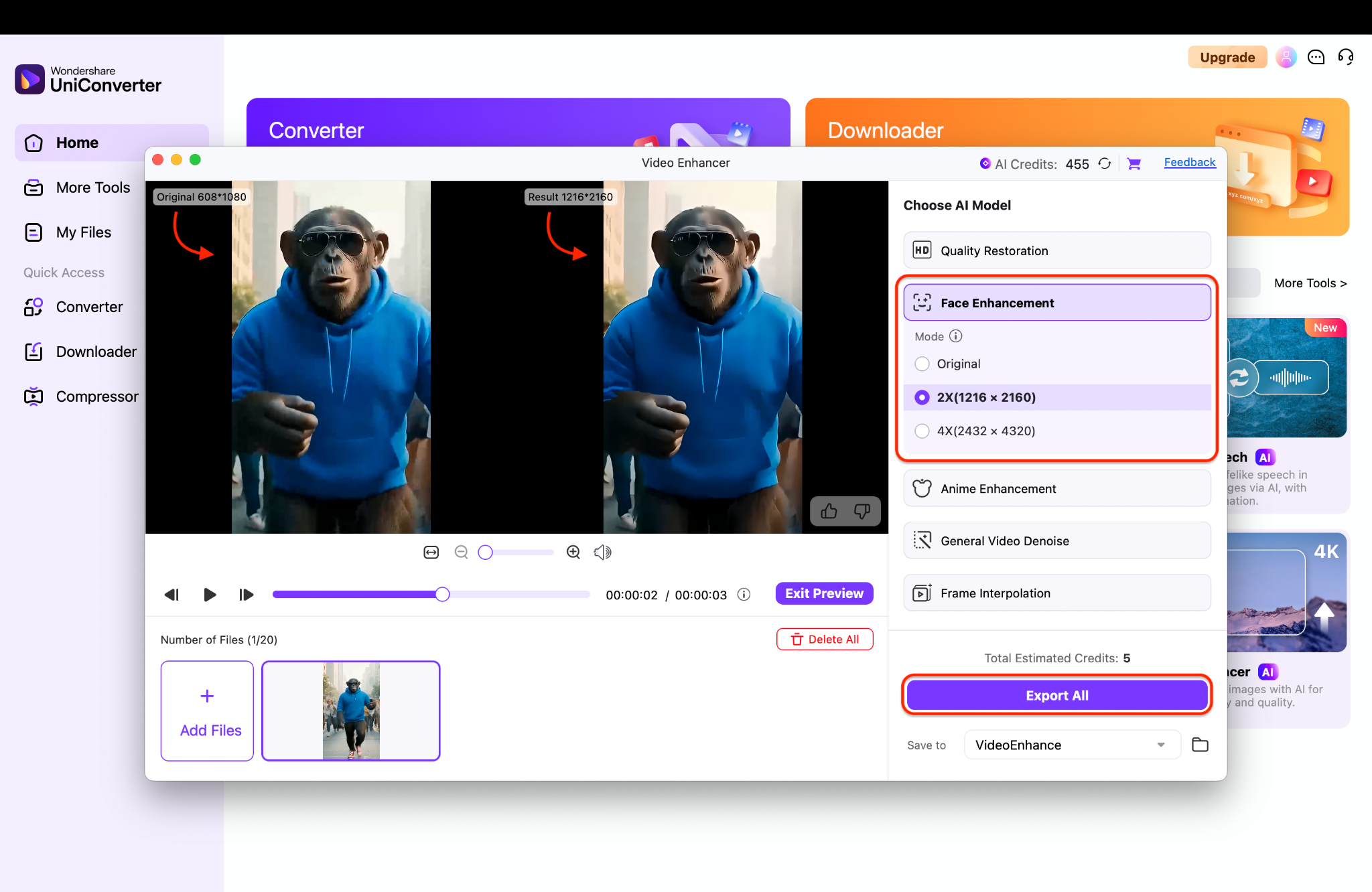 export your enhanced video