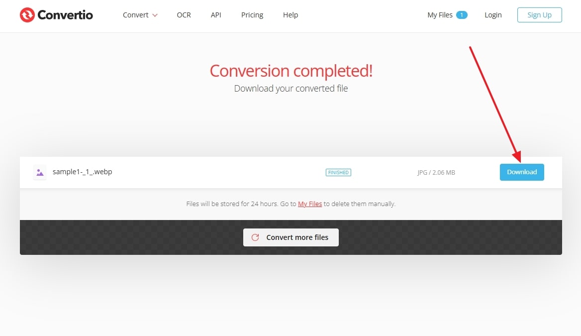 download converted images convertio