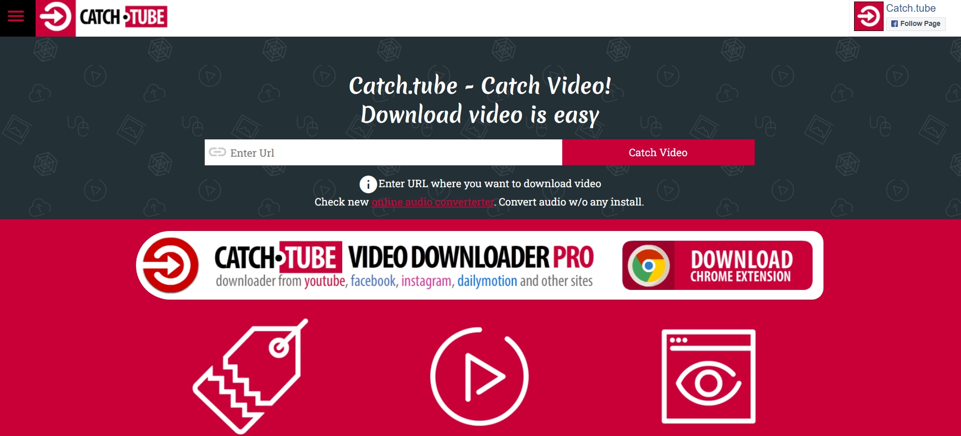 catch.tube homepage