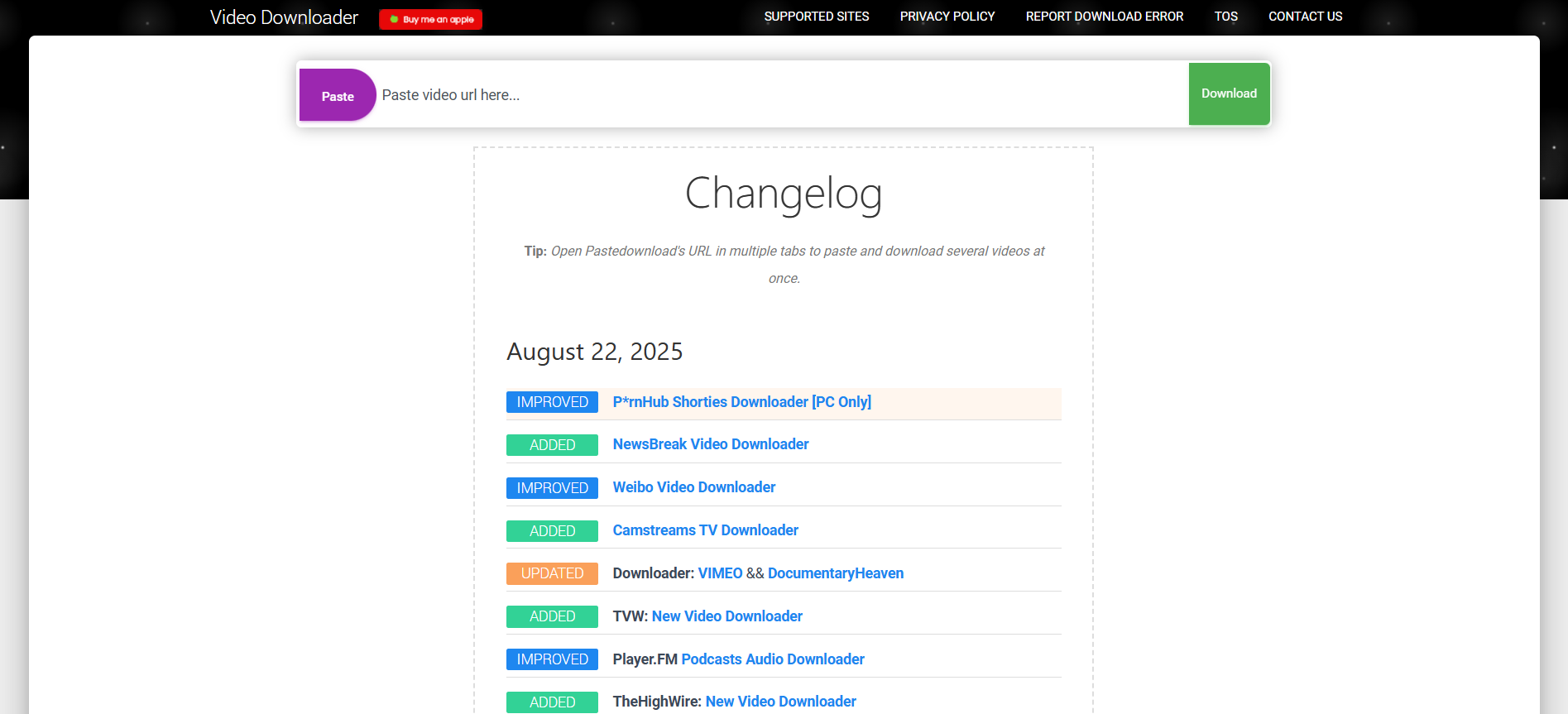 pastedownload homepage