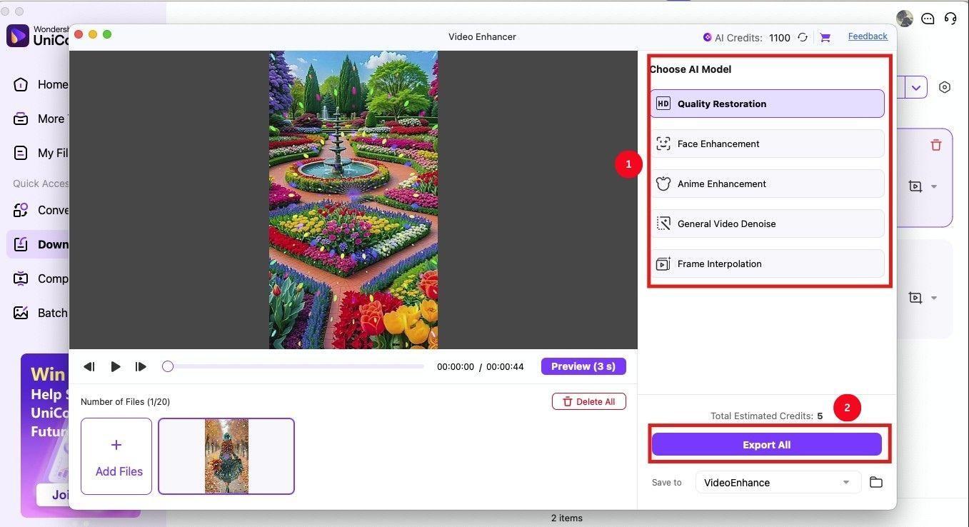 uniconverter export videos