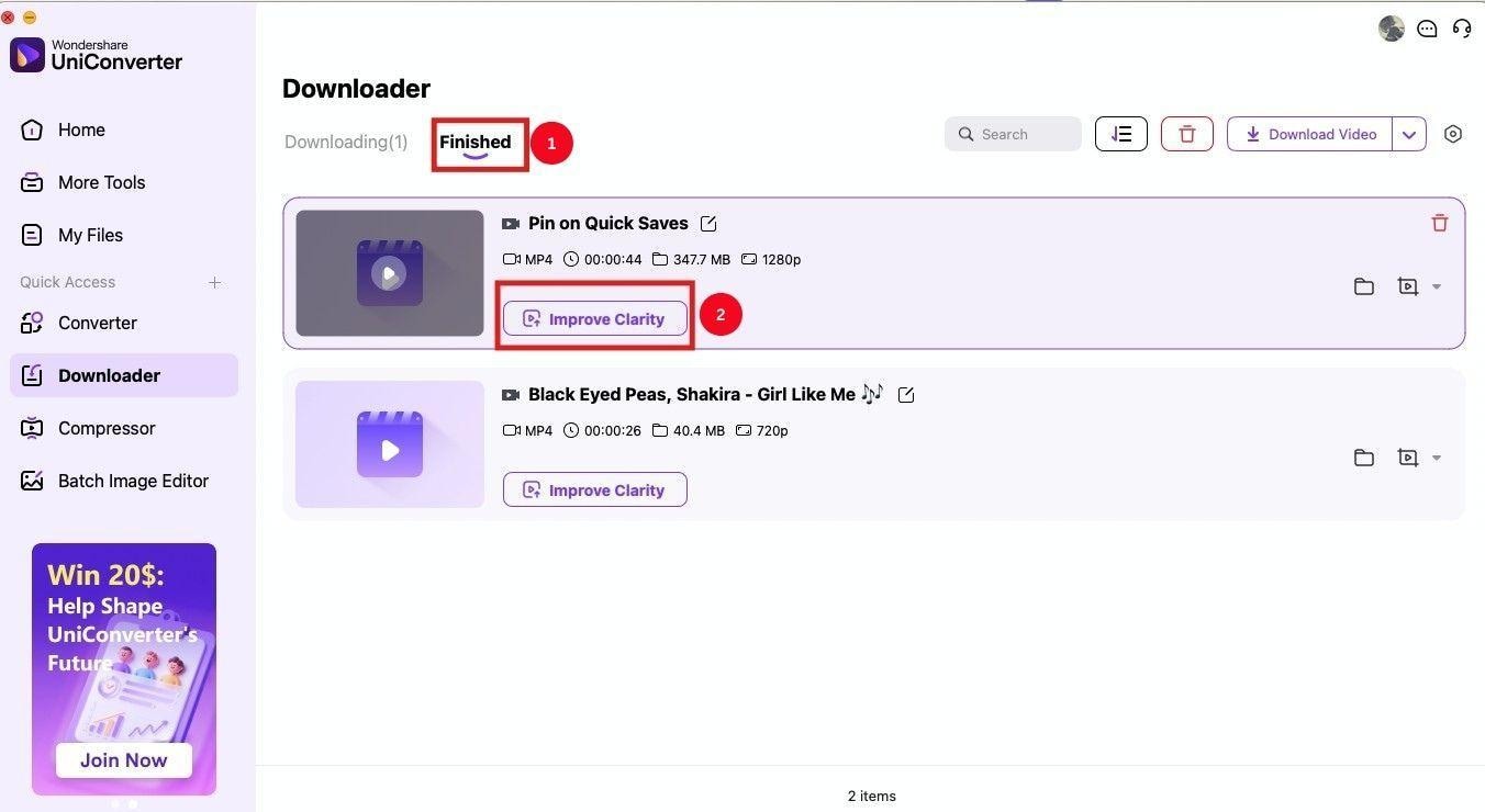 uniconverter improve video clarity