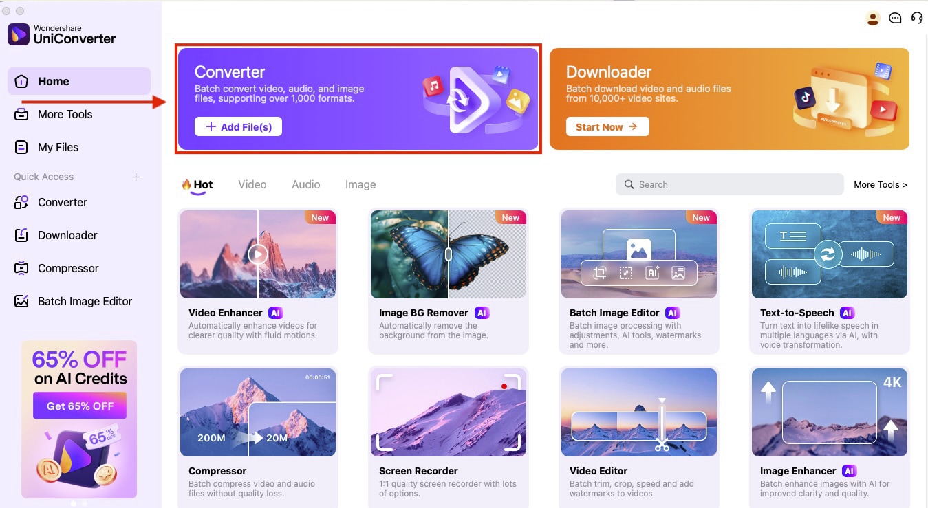 wondershare uniconverter click converter