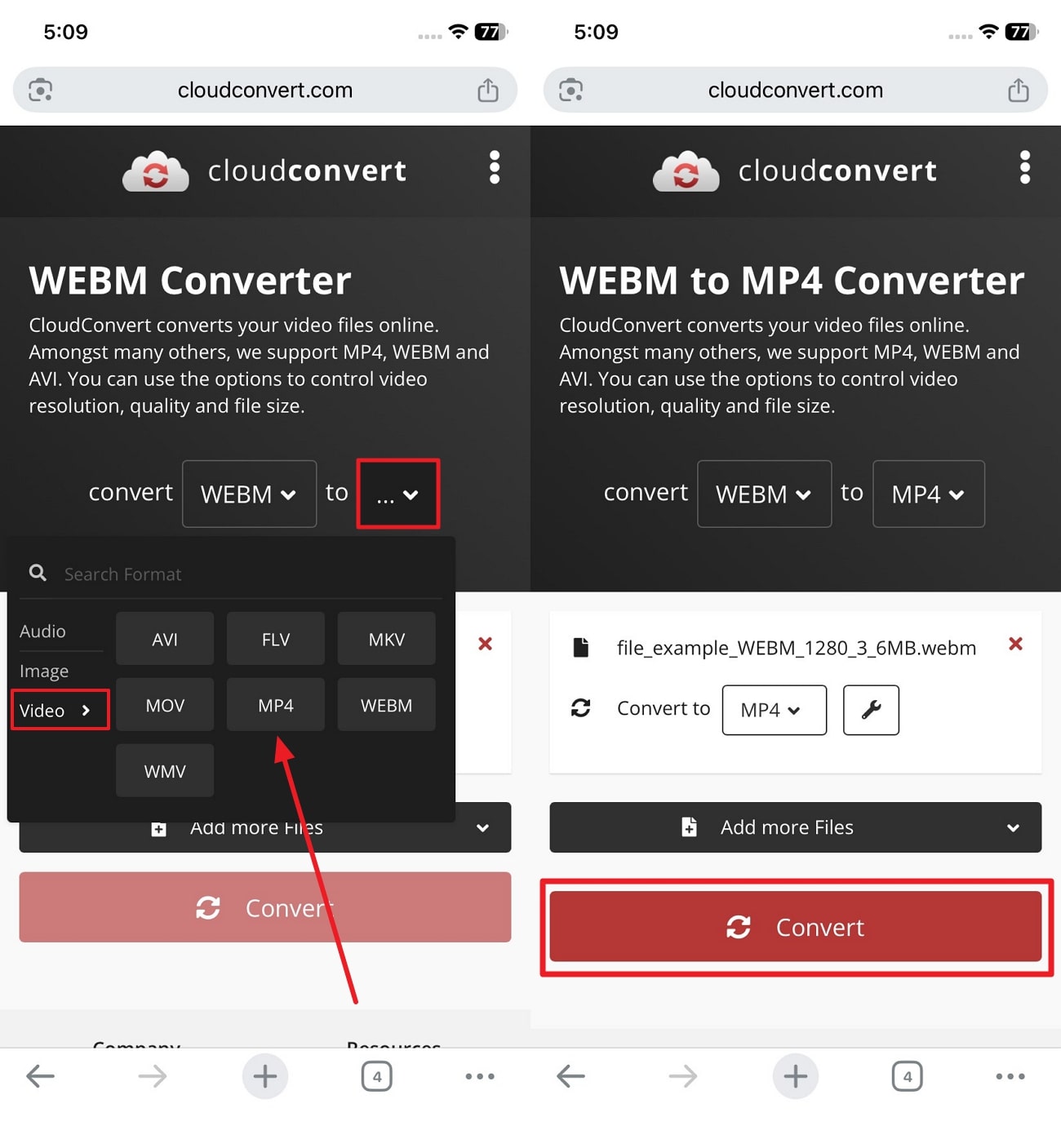 pick format and convert
