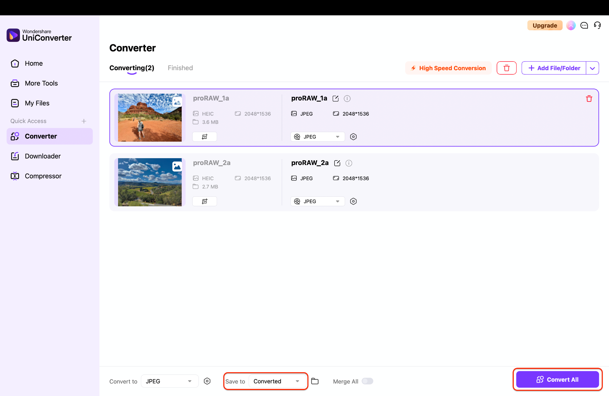 save and convert all file