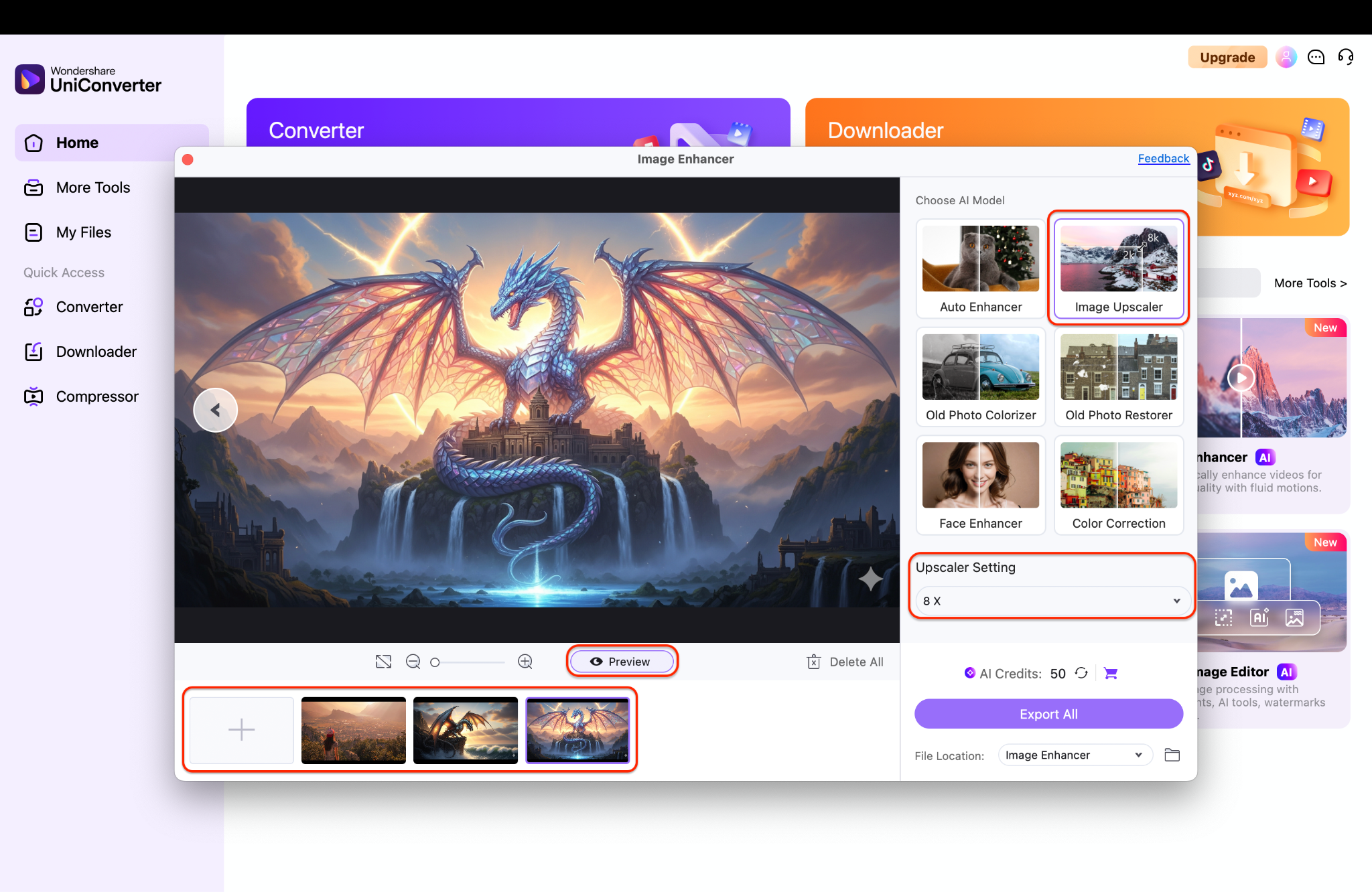 go to image upscaler & select 8x