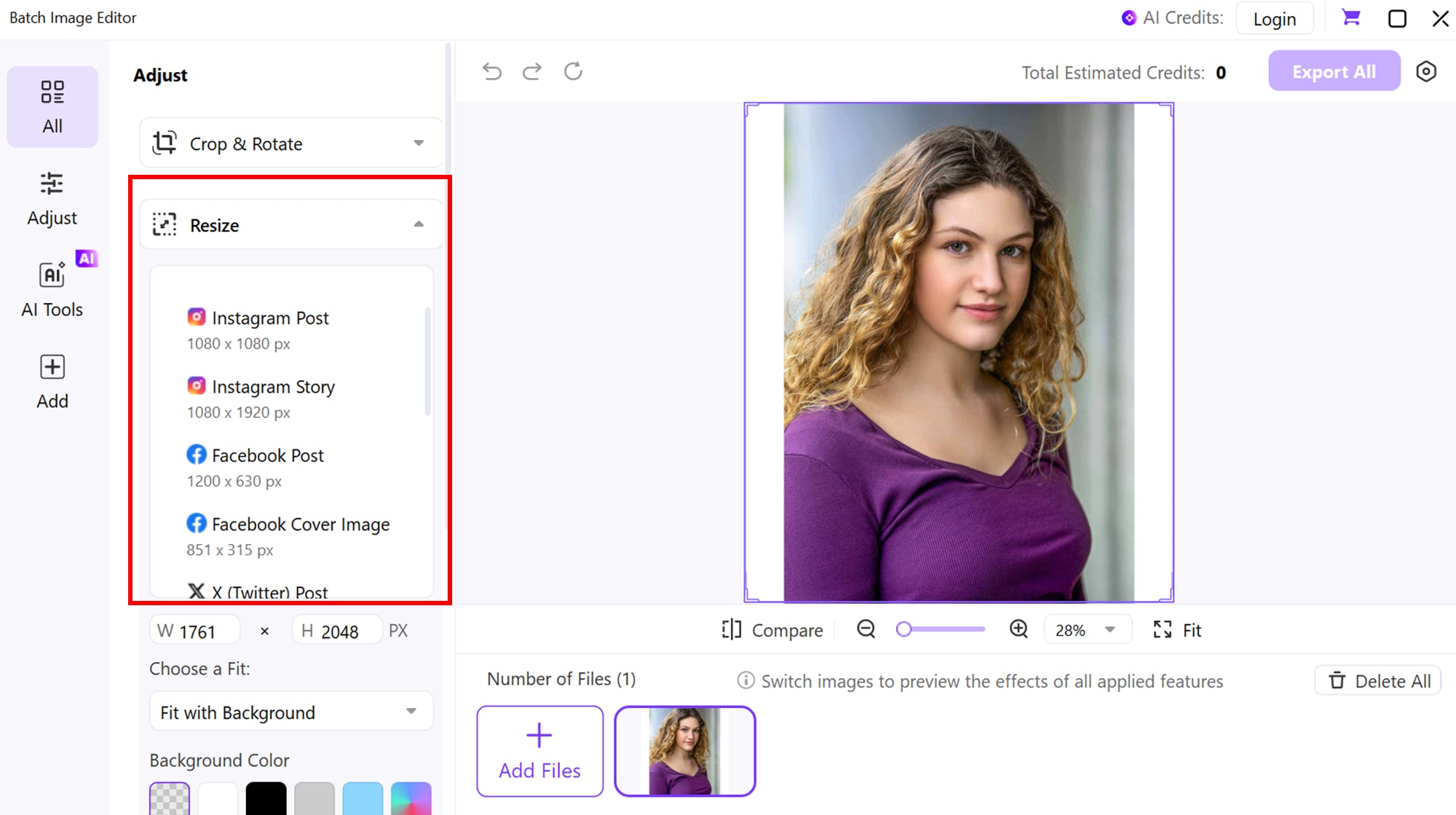 Resize image