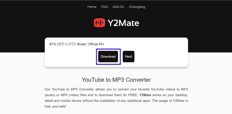 download audio from url y2mate