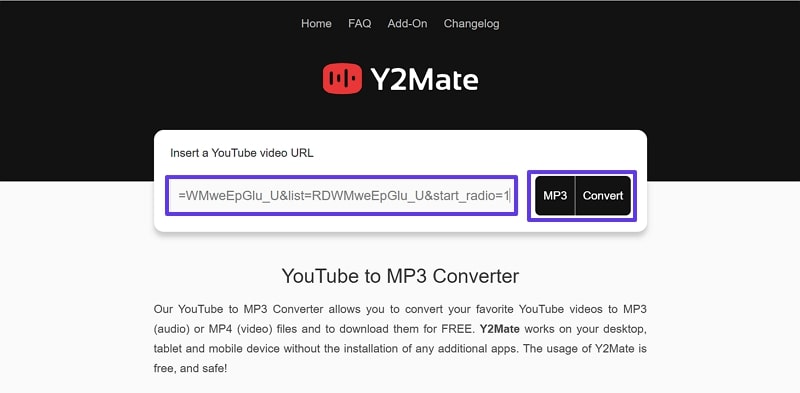 add link to audio file y2mate