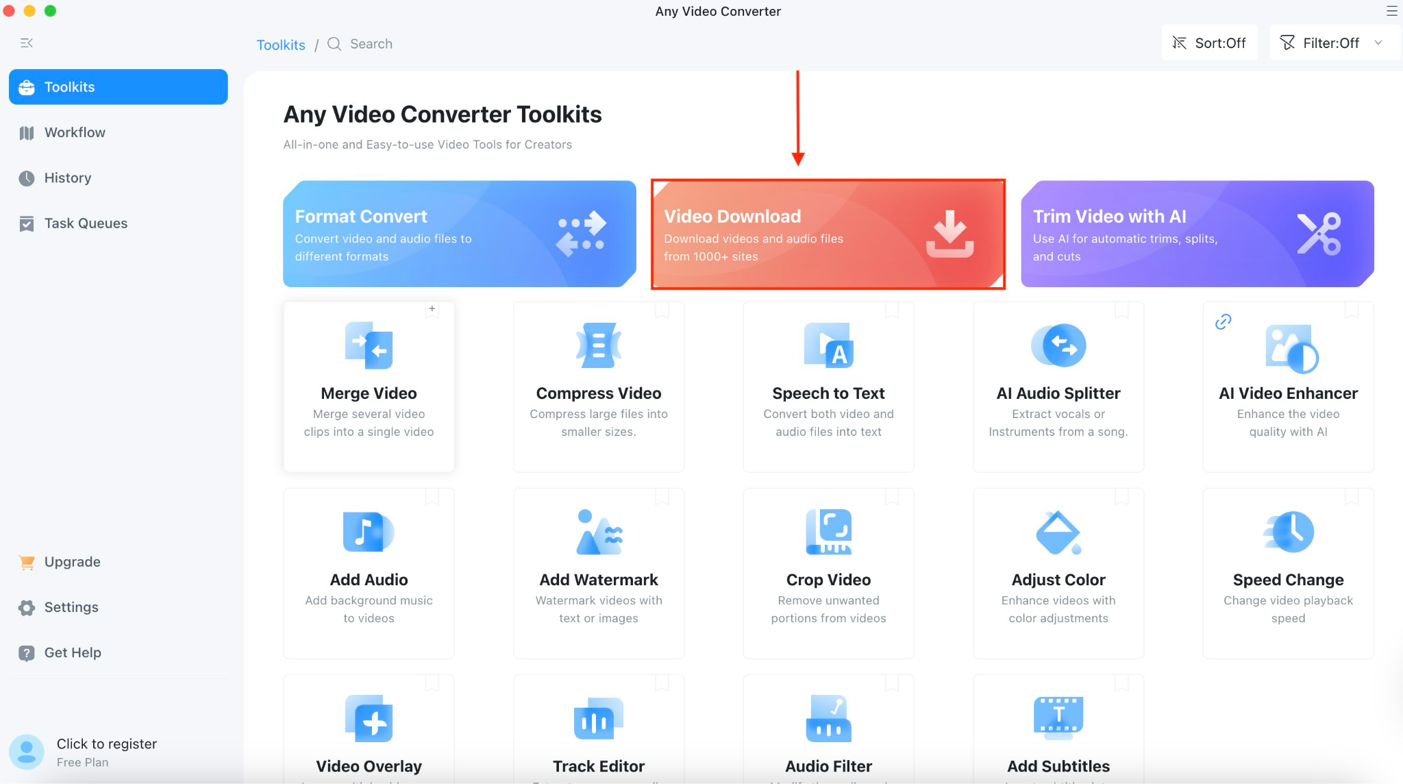 any video converter click video downloader