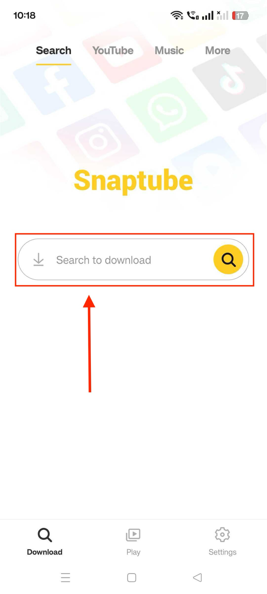 snaptube paste url