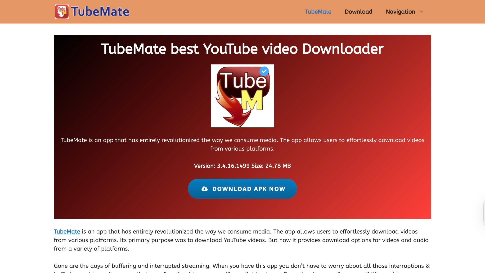 tubemate homepage