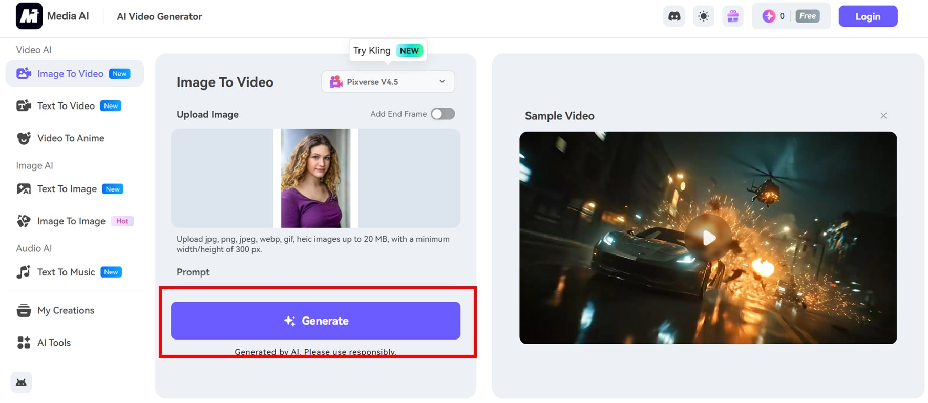 Click generate