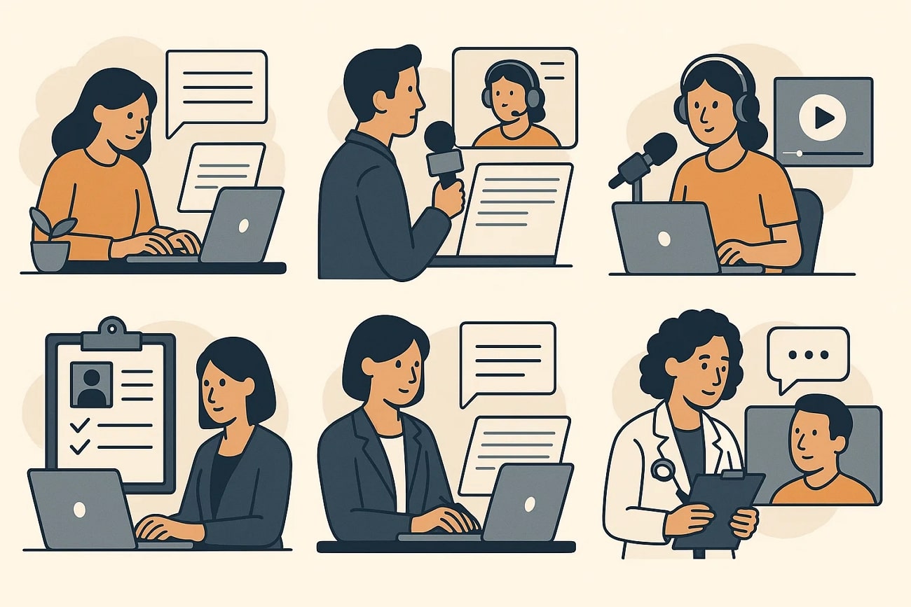real-life cases of interview transcriber
