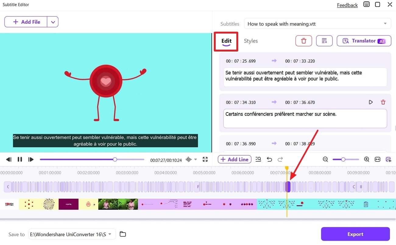 make modifications to subtitles