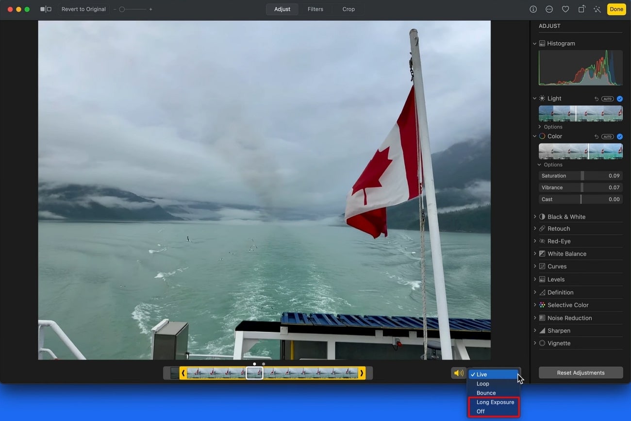 turn off live photo macos
