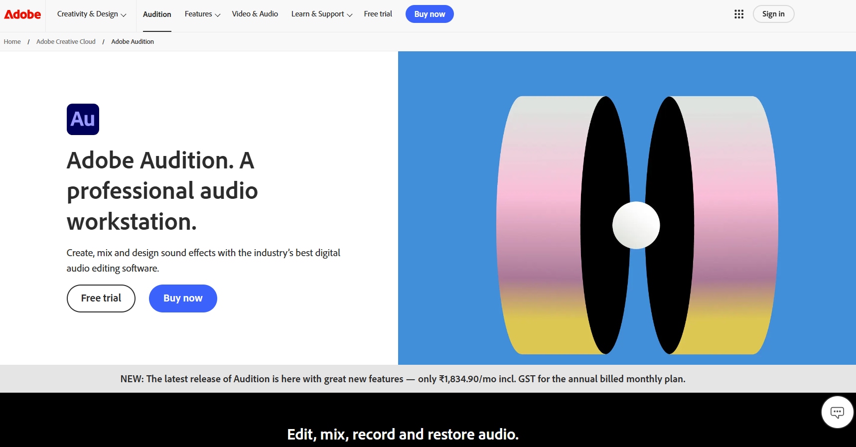 adobe audition homepage