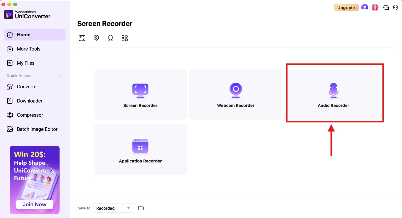 uniconverter audio recorder