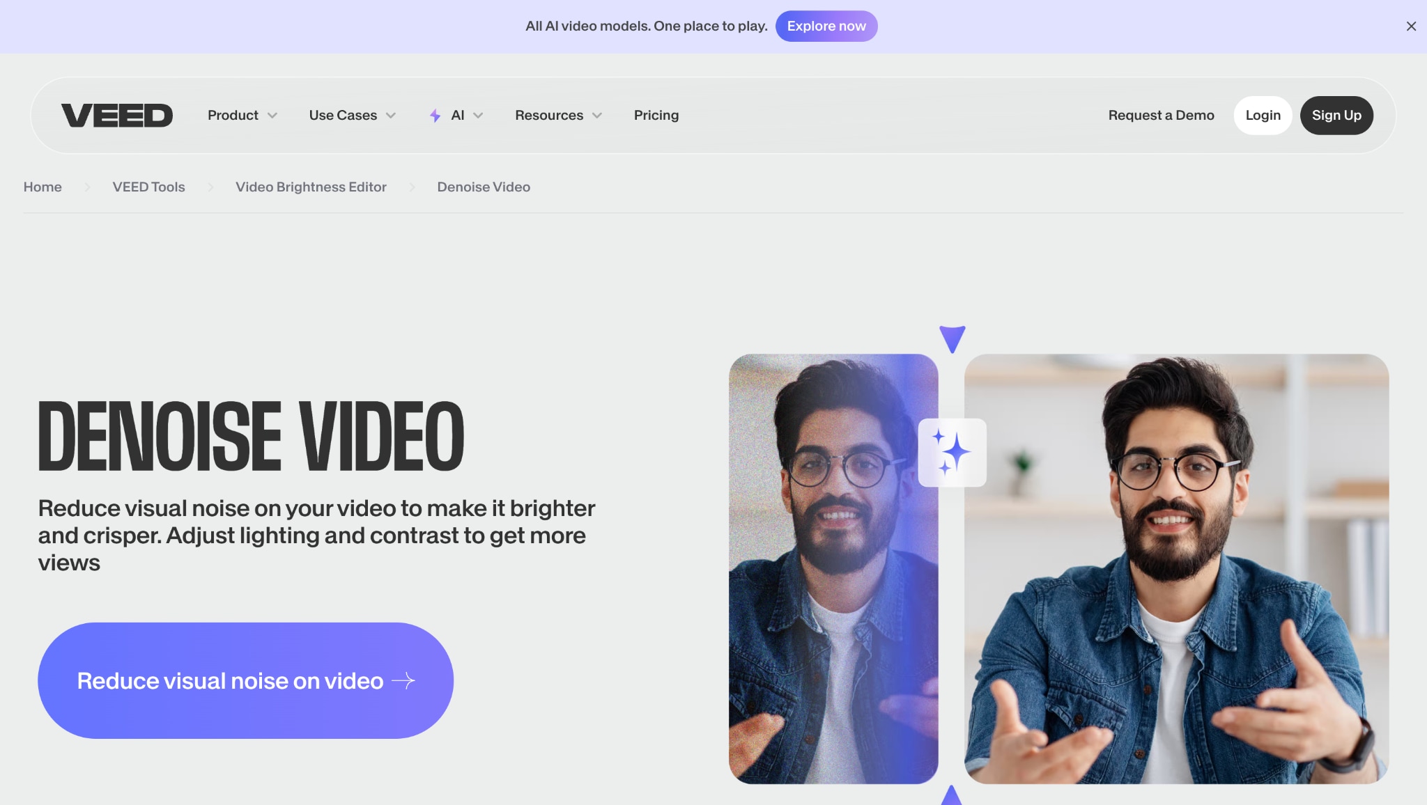 Veed.io 홈페이지 화면