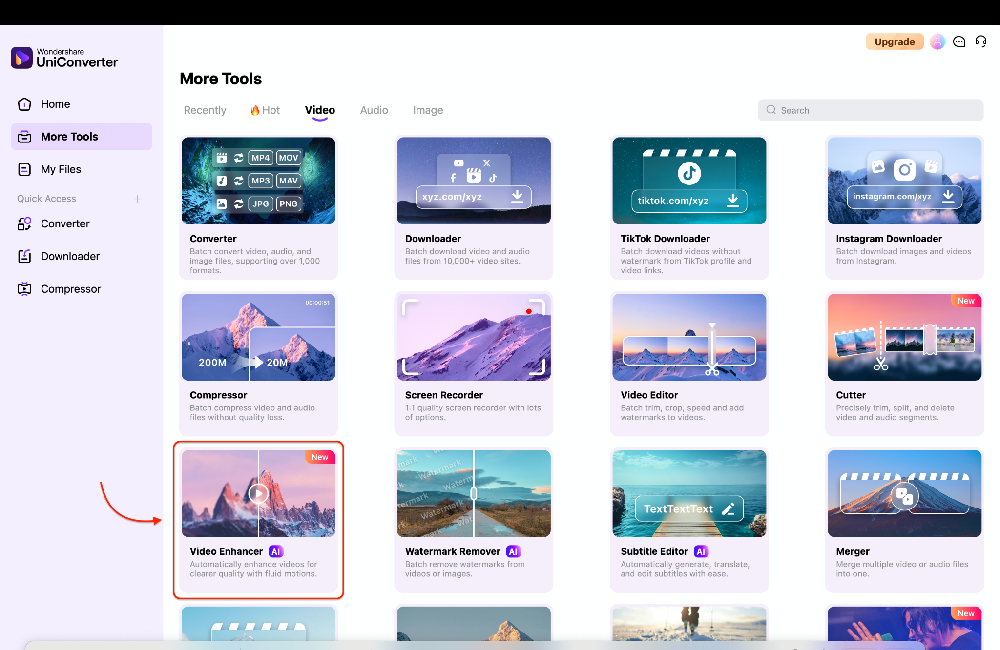 go to video enhancer and upload grainy videos