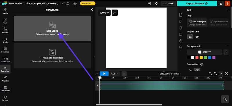 choose an audio to translate voice spanish