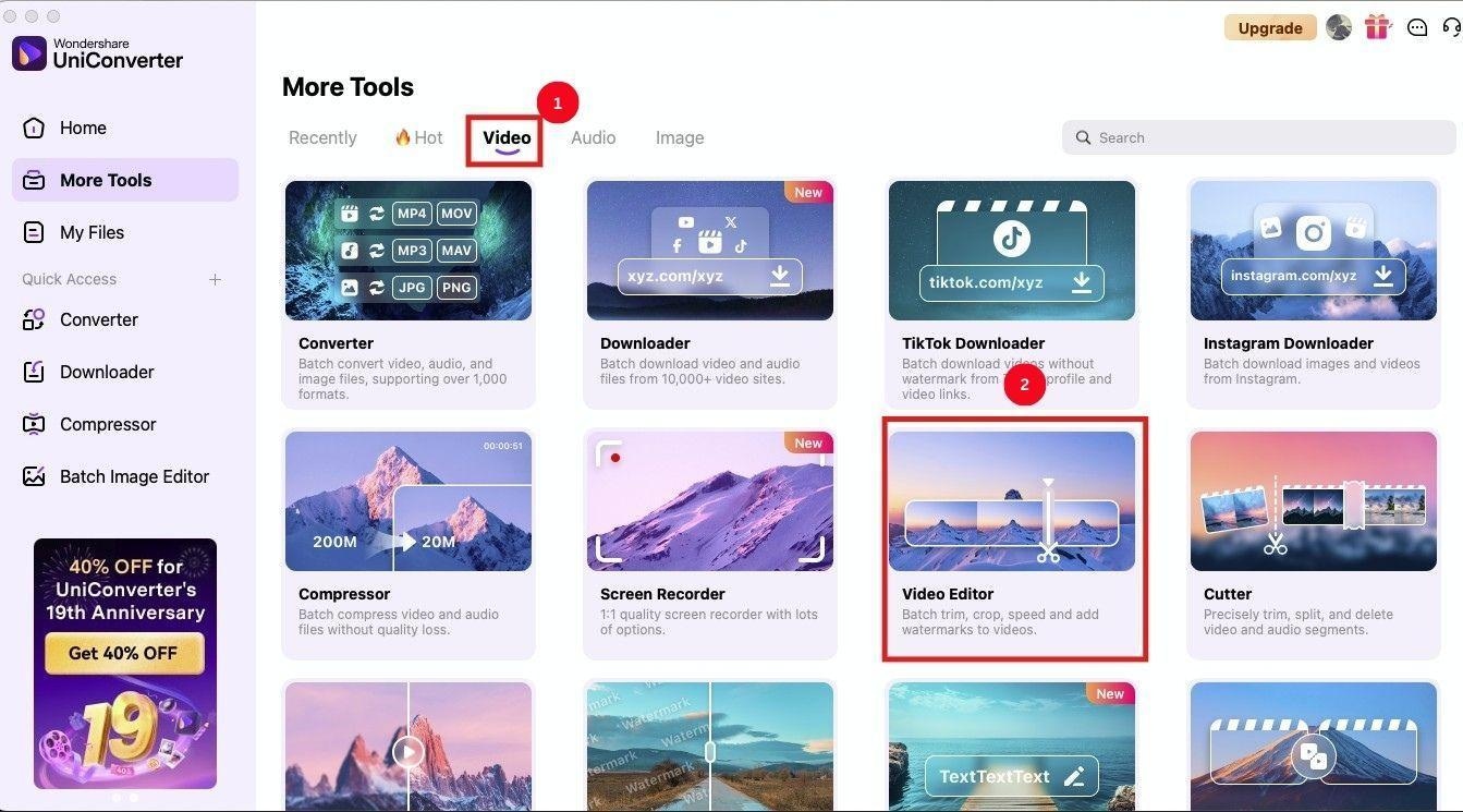wondershare uniconverter video editor